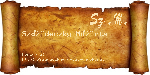Szádeczky Márta névjegykártya